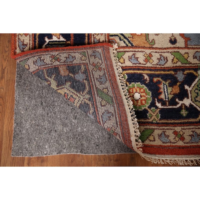 Orange Heriz Serapi Oriental Area Rug Hand-Knotted Wool Carpet - 9'0"x 11'11"