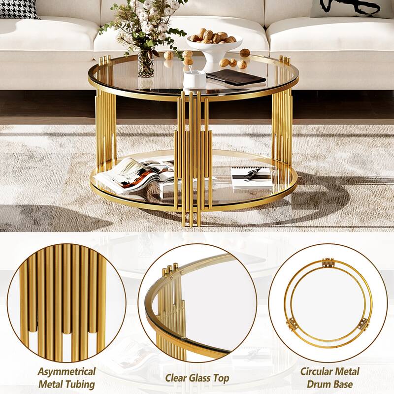 Modern Glass Coffee Table - Transparent