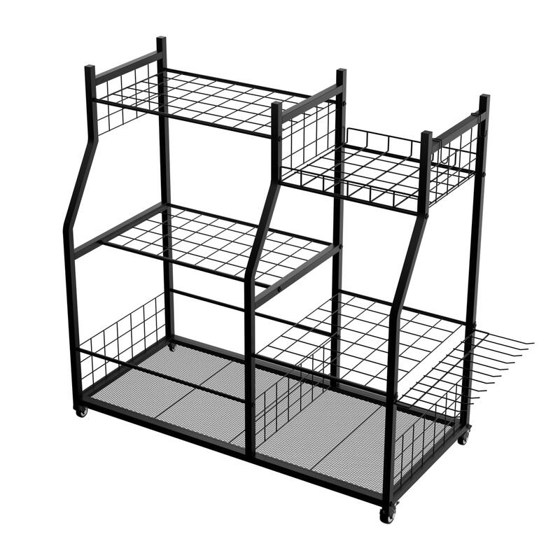 Garden Tool Organizer Stand Organization Yard Tool Racks with wheels