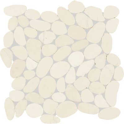 Daltile Pebble Oasis Natural Stone Flat Pebble Mosaic 12" x 12" (11 PC per Carton) (10.78 SQFT per Carton)