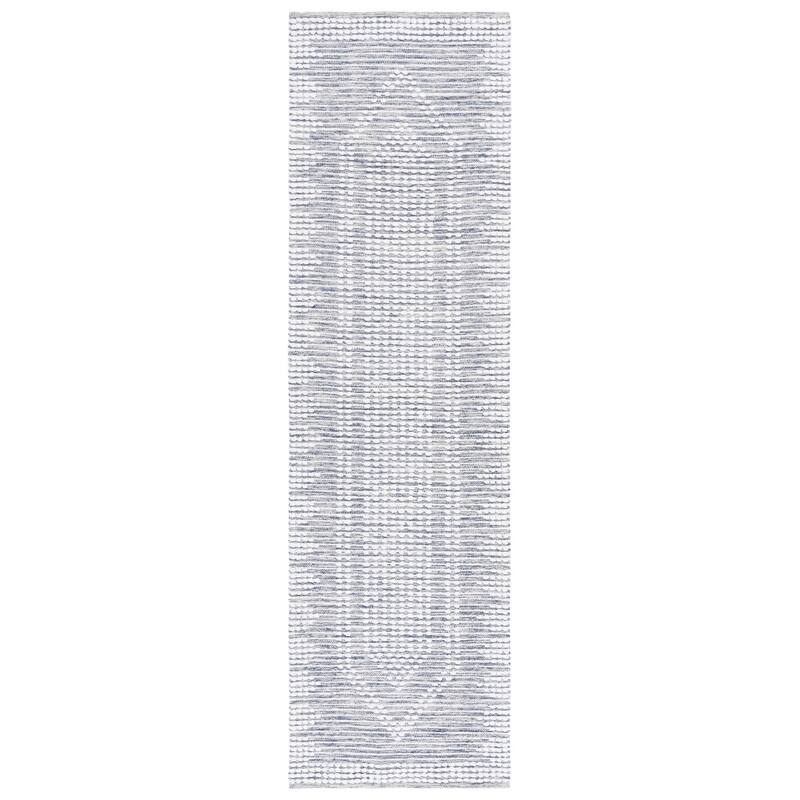 SAFAVIEH Handmade Montauk Bryngerdur Casual Cotton Rug - 2'3" x 8' Runner - Navy/Ivory