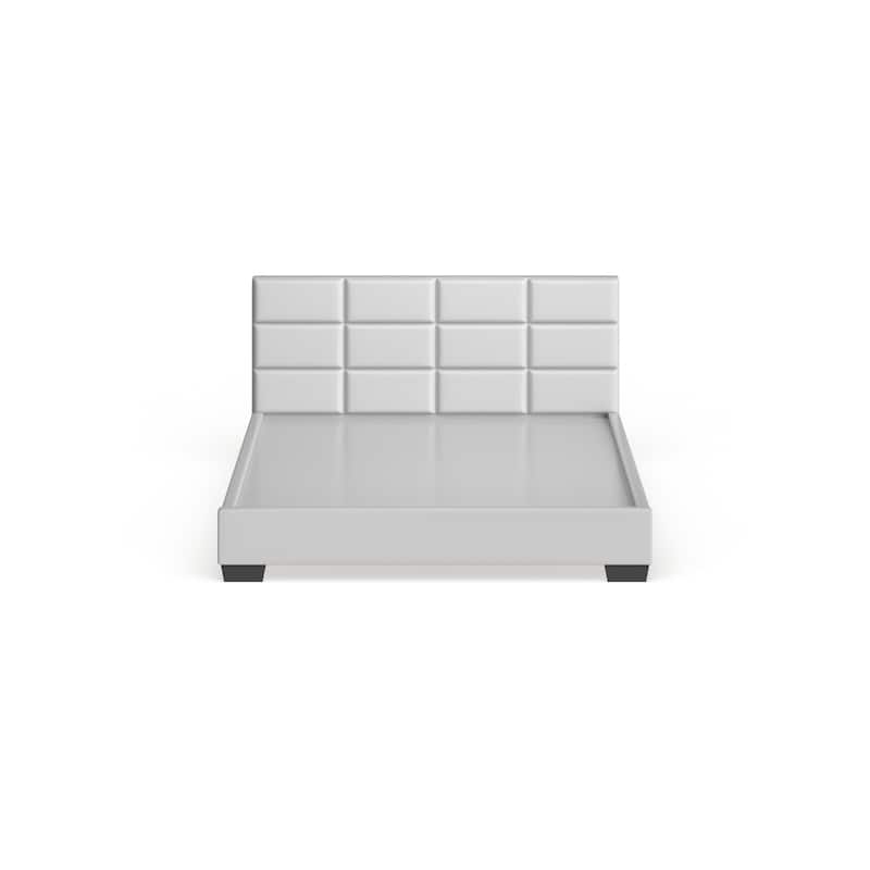 Baxton Studio Vivaldi Contemporary White Faux Leather Padded Platform Base Bed