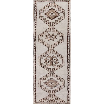Natural Dye Tribal Anatolian Runner Rug Hand-knotted Wool Carpet - 3'3"x 11'11"