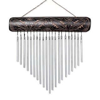 NOVICA Melodic Dance, Bamboo and aluminum wind chimes