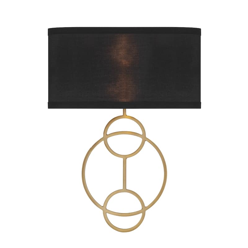 Crystorama Lighting Group LRL-992 Laurel 2 Light 14" Tall Wall Sconce - Vibrant Gold / Black
