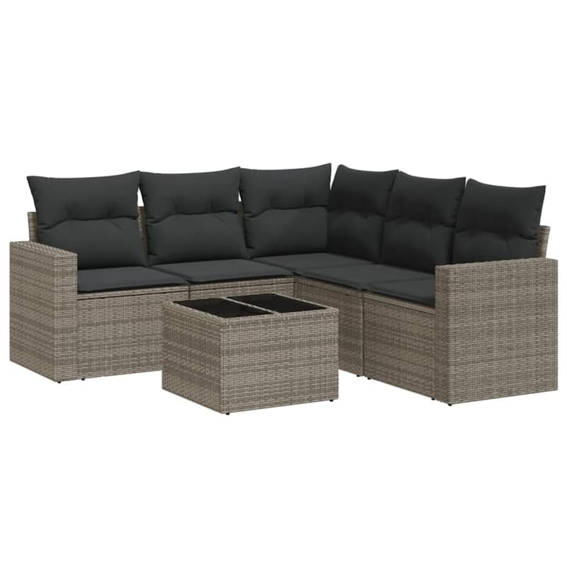 vidaXL Garden Sofa Set Grey PE rattan Large Adjustable Feet - 71.9 x 71.9 x 27.2