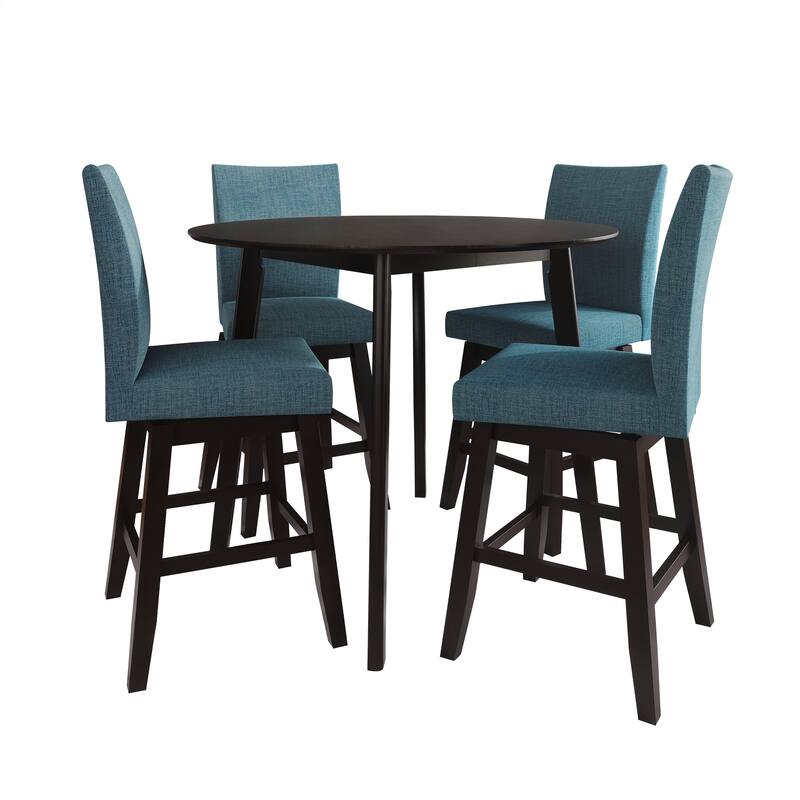 CraftPorch Minimalist Swivel Counter Chairs with Round Table - Teal