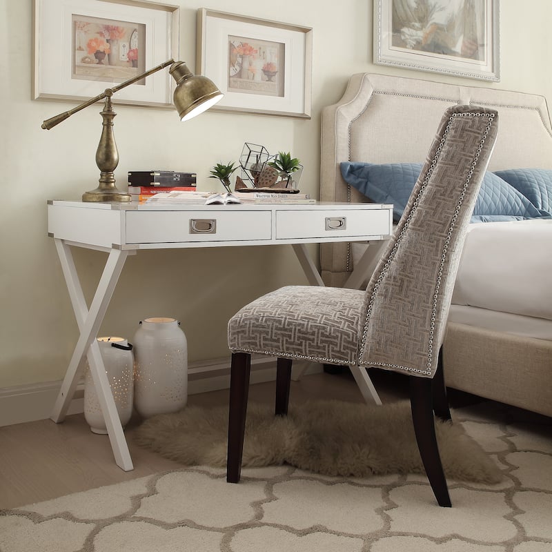 Kenton X Base Wood Accent Campaign Writing Desk iNSPIRE Q Modern