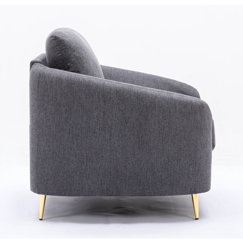 Vibrant Grey Sofa with Metal Leg
