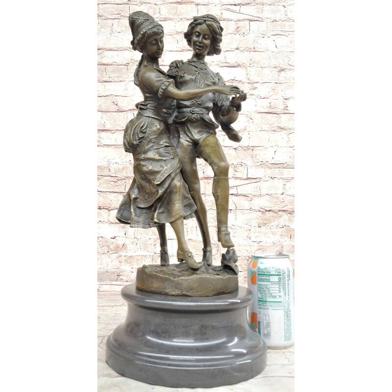 Gaudez Dancing Couple Lovers Romantic Bronze Statue Sculpture 18.5 Inches X 8 Inches