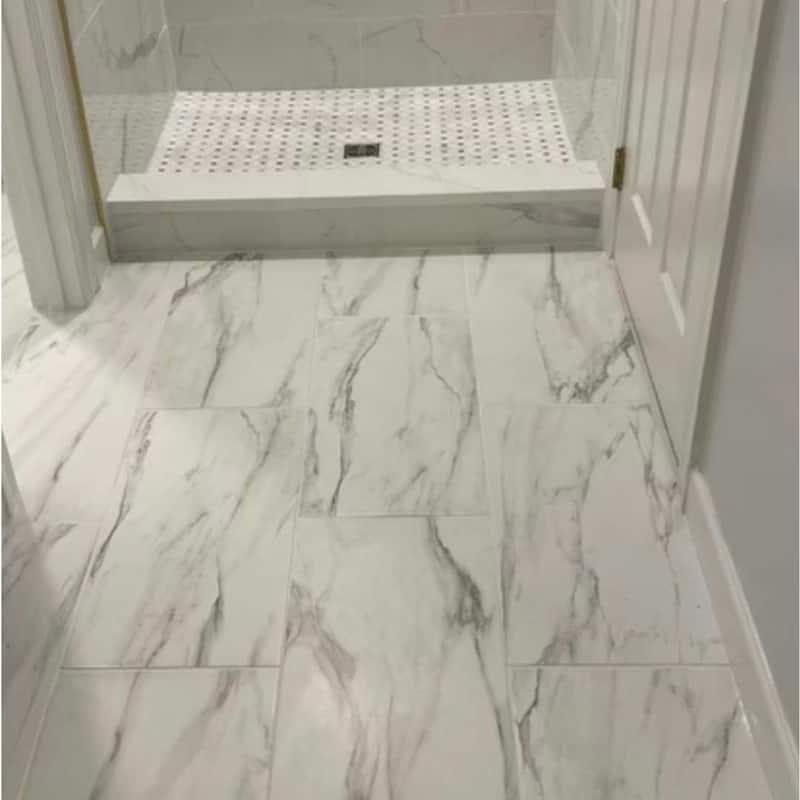 Minerva 13x26 Grey Matte Marble Look Porcelain Tile - Floor, Wall - Large Format