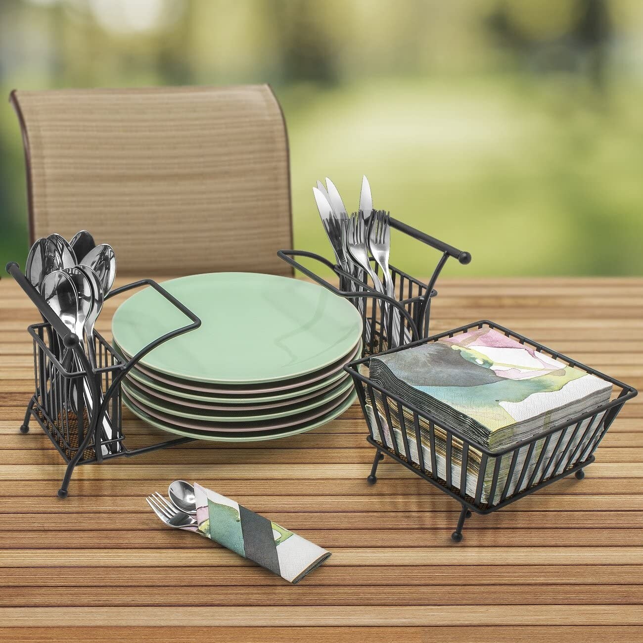 Utensil Buffet Caddy Includes Napkin Utensil and Plate Holder Bed Bath Beyond 21425026