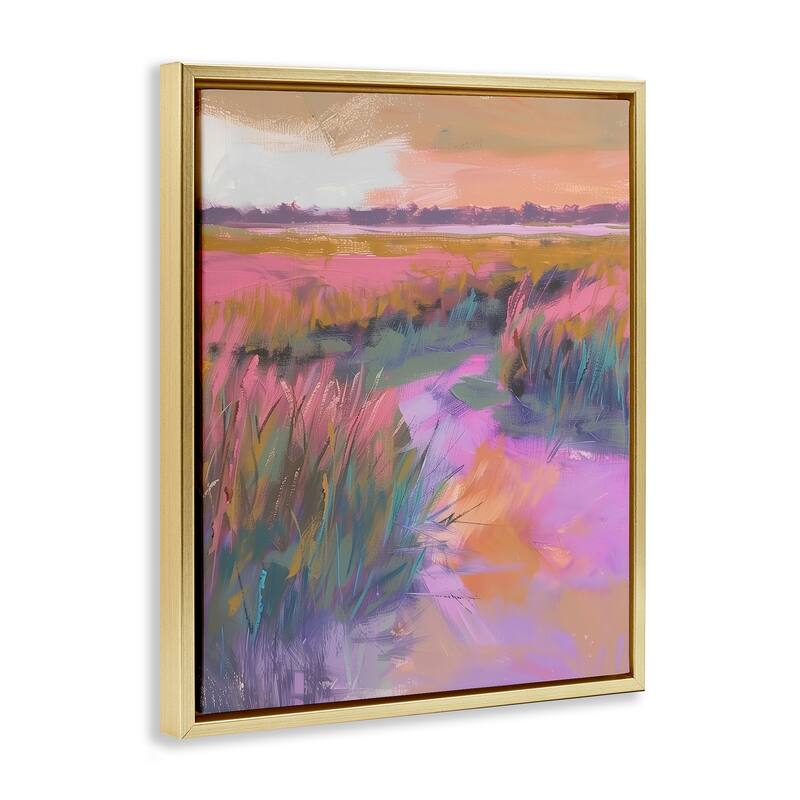 Stupell Autumnal Marsh Landscape Framed Floater Canvas Wall Art Design By Arlington Prints