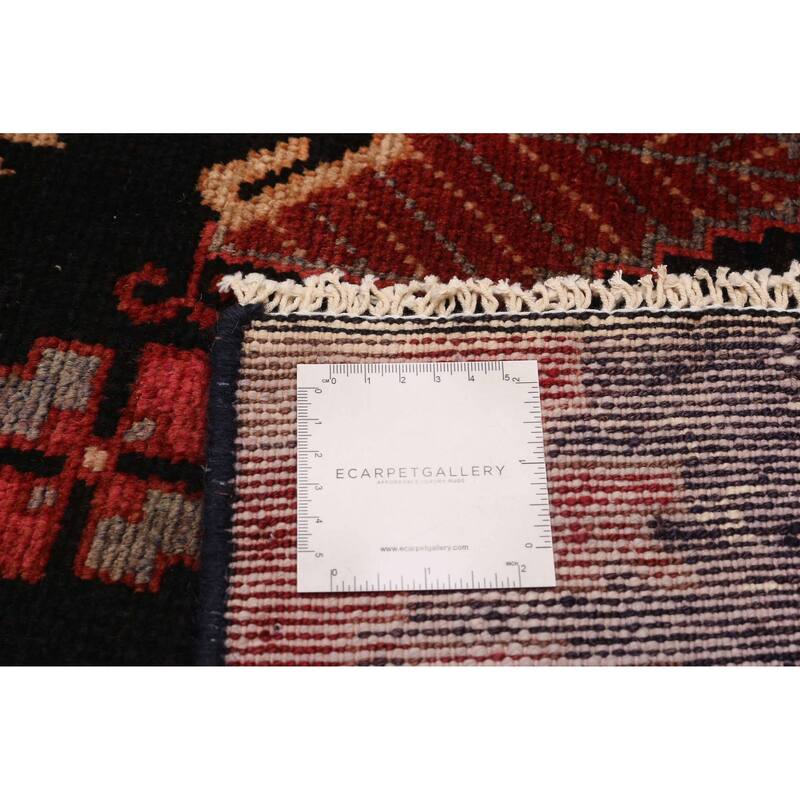 ECARPETGALLERY Hand-knotted Andelz Black, Red Wool Rug - 3'7 x 8'6