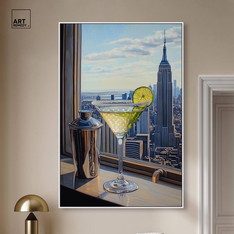 Classy Drink in NYC Canvas by Art Remedy