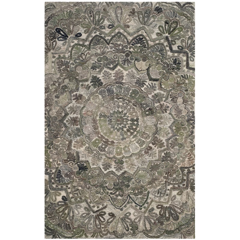SAFAVIEH Handmade Marquee Genta Modern Medallion Wool Rug