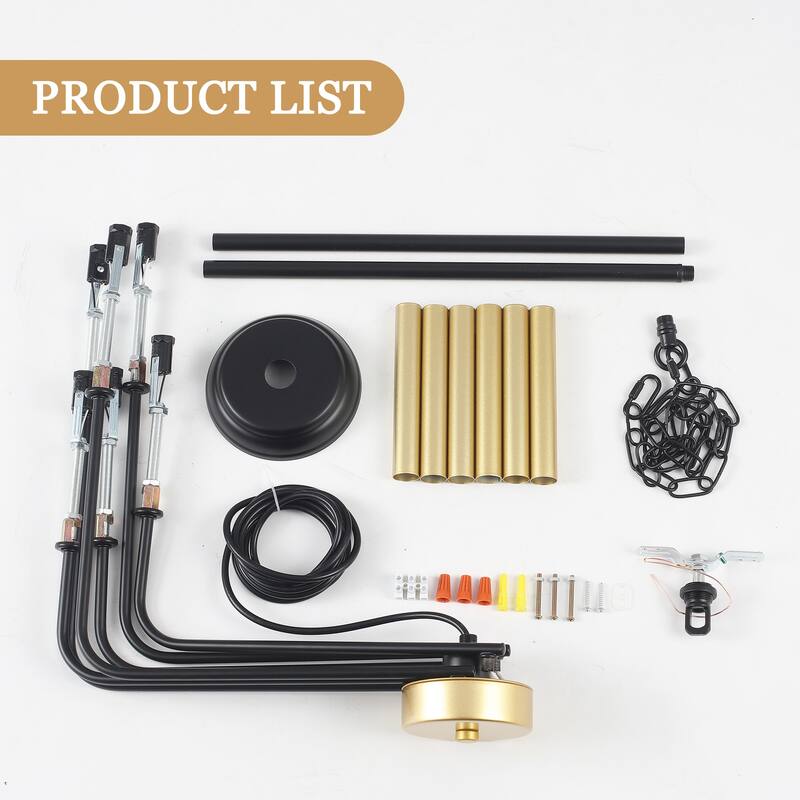 6-Light Candlestick Hanging Linear Chandelier Lighting Ceiling Light for Kitchen Island