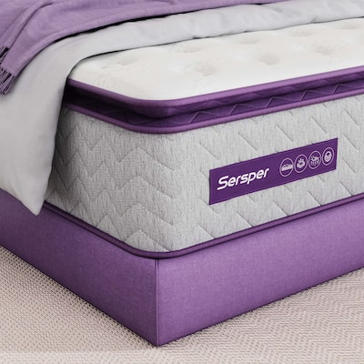14 Inch Hybrid Queen and King Pillow Top Mattress,Innerspring Edge Support,Breathable and Skin-Friendly ,Low Motion Transfer
