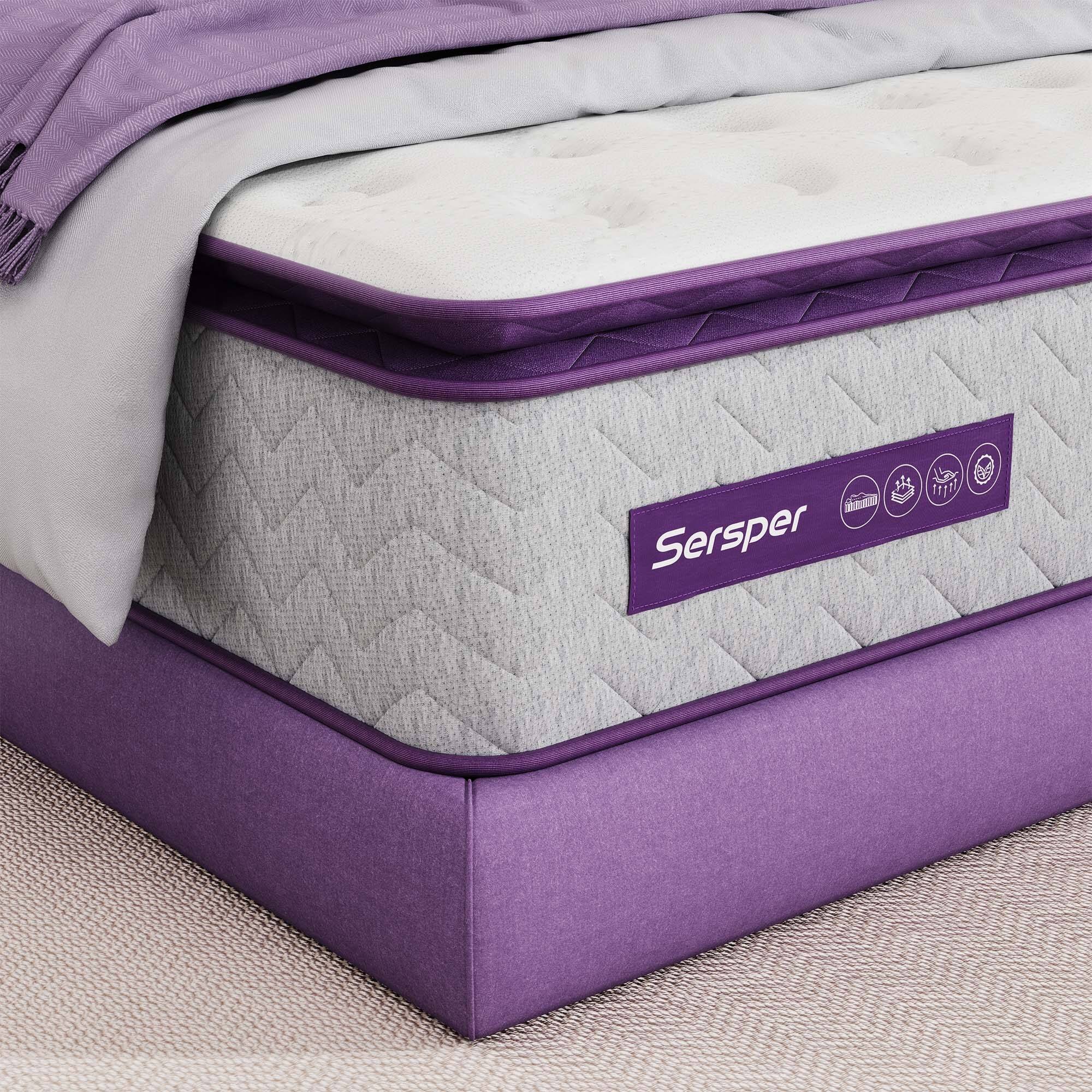 Sersper 12inch Memory Foam and Innerspring Hybrid Mattress On Sale