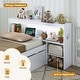 preview thumbnail 10 of 16, Twin Size Bed Frame with LED Light and Bookcase Headboard
