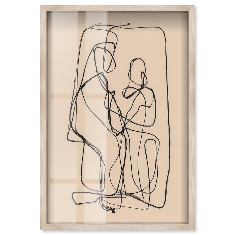 Embrace of Lines II Shadowbox by Art Remedy - Natural - 20" x 30"
