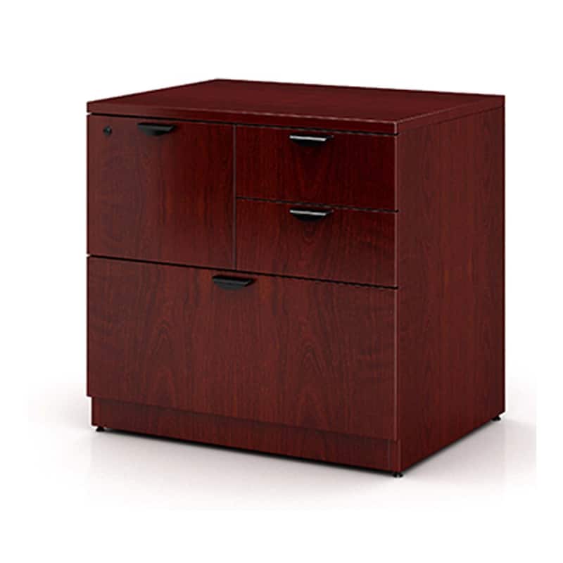 Ley 4 Drawer Lateral File Cabinet, Mahogany Red Office Storage