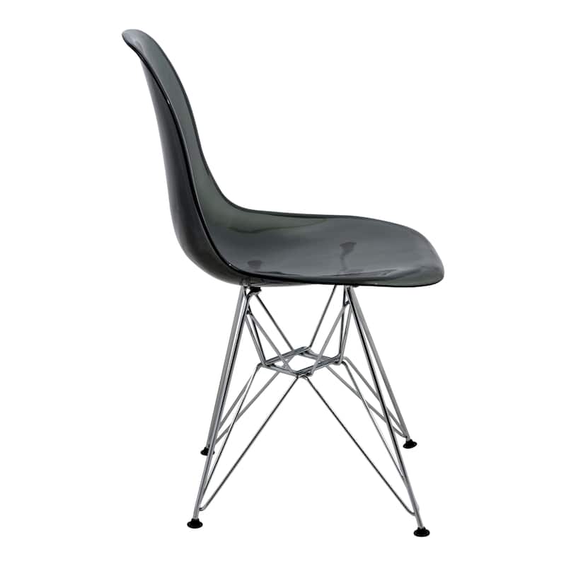 LeisureMod Cresco Molded 2-Tone Eiffel Side Chair - White Blue - 17"L x 18.4"W x 32"H