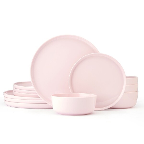 Mikasa Madison 12-Piece Dinnerware Set, Service for 4, Pink - Bed