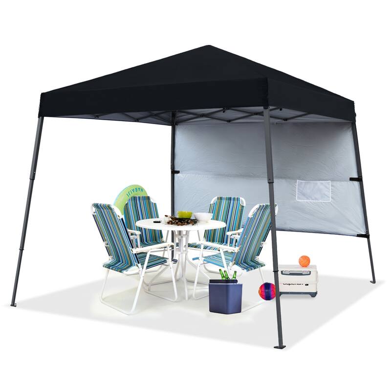 ABCCANOPY Stable Pop up Outdoor Canopy Tent with Sun Wall - 10ftx10ft - Black