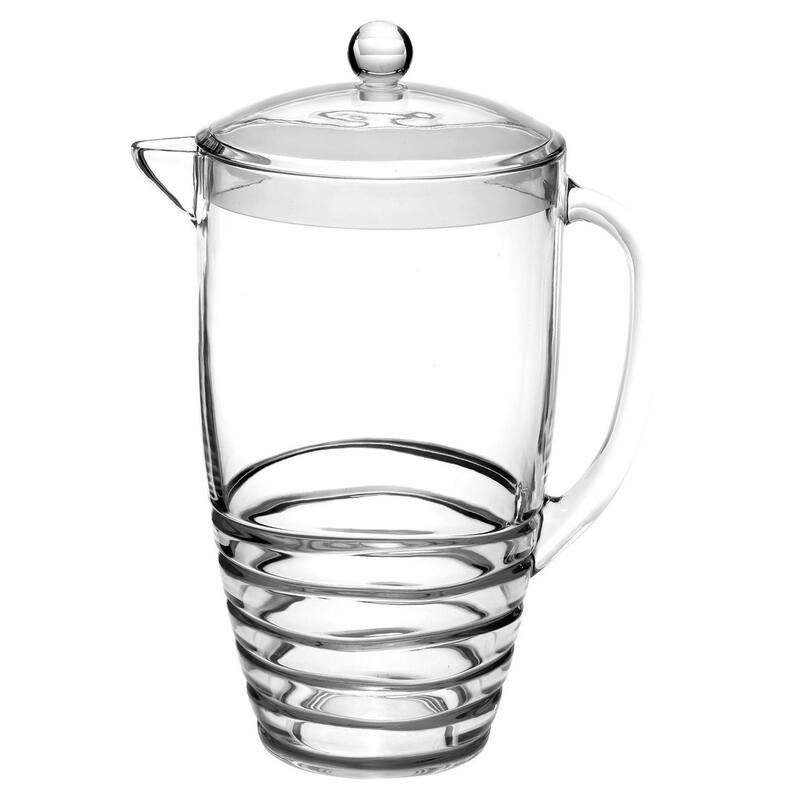 Water Pitcher with Lid, Swirl Unbreakable Plastic Pitcher