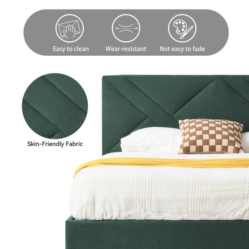 Plywood Frame Full Upholstered Platform Bed