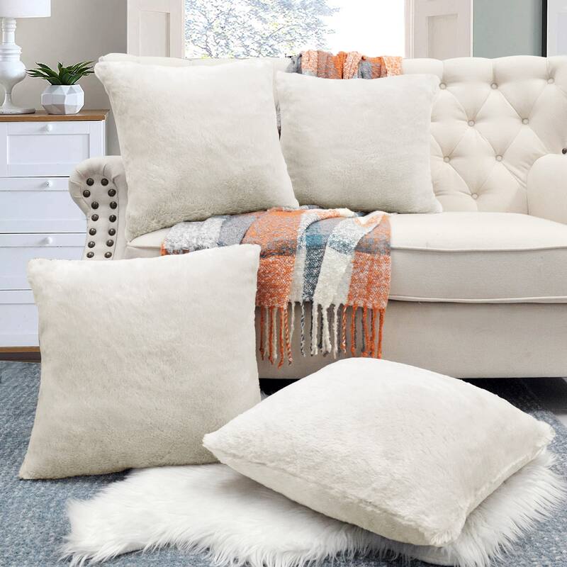 Fauxfur Pillow Shell Set 20'X20" - Taupe