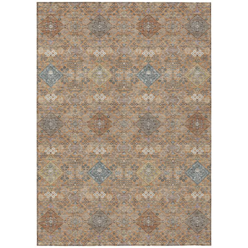 Machine Washable Indoor/ Outdoor Boho Panel Chantille Rug