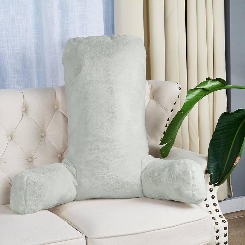 Home Soft Things FoxFauxFur Bedrest - 28" x 30" x17" - Moonstruck