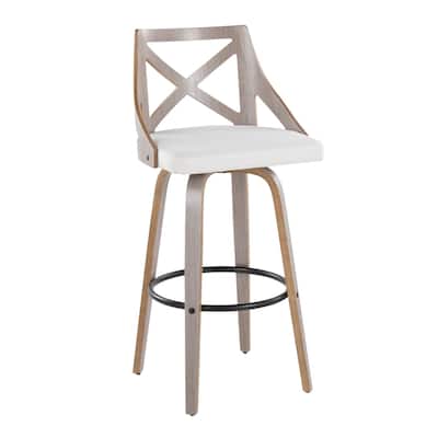 The Gray Barn Charlotte 30" Fixed-Height Bar Stool with Bent Wood Legs (Set of 2)