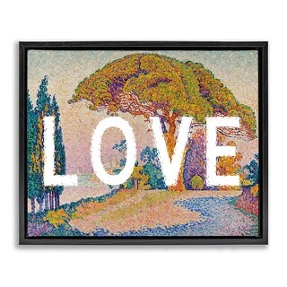 Stupell Impressionist Love over Landscape Framed Floater Canvas Wall ...