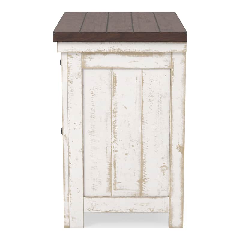 Ynez Farmhouse White Pine 4-Piece Panel Bedroom Set with USB Port by Furniture of America