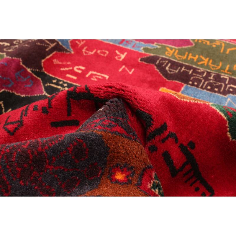 ECARPETGALLERY Hand-knotted Teimani Red Wool Rug - 3'6 x 7'0