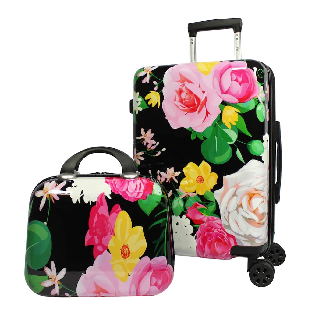 World Traveler 2-Piece Hardside Carry-On Spinner Luggage Set with Bag