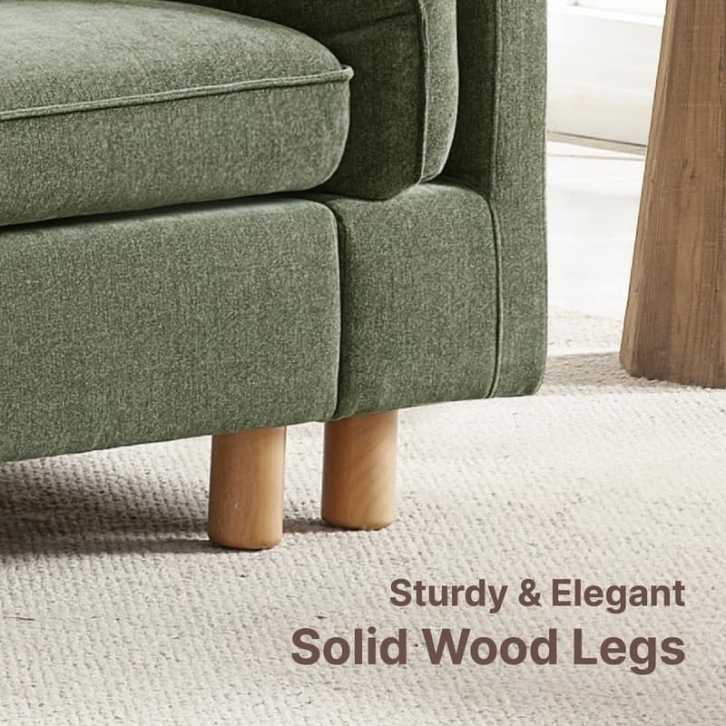 Spruce & Spring Modular Cloud Couch Sofa with Wood Legs for Living Room