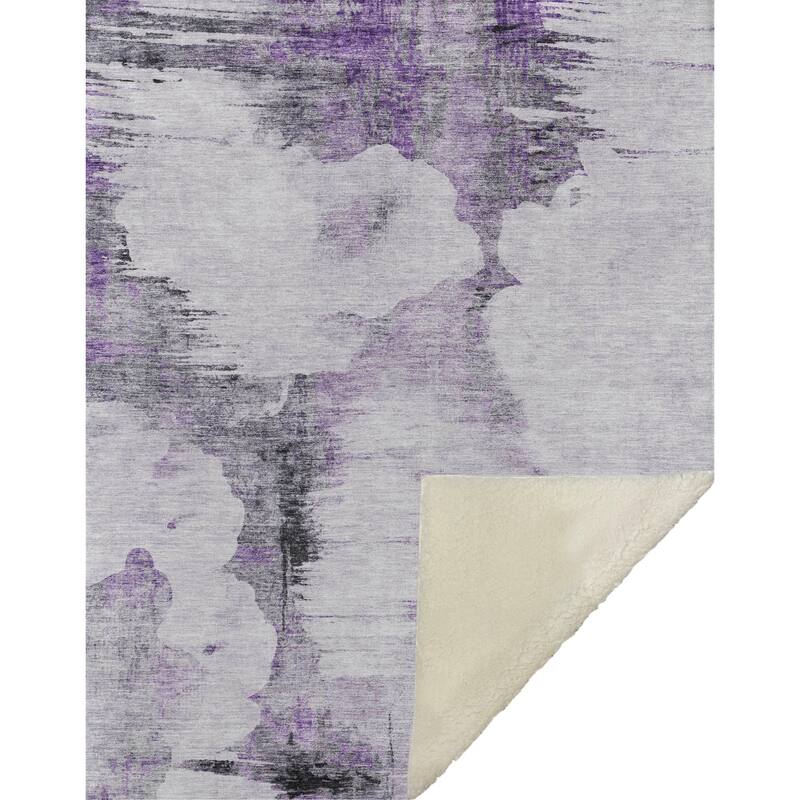 Premium Machine Washable Abstract Modern Sherpa Throw Blanket