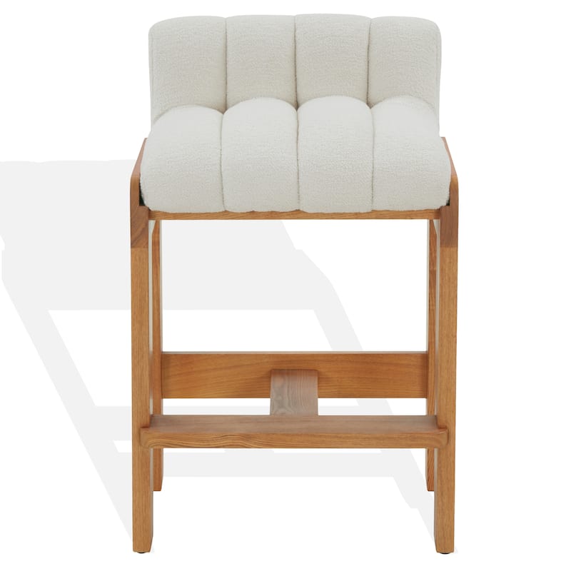 SAFAVIEH Couture Delphini Boucle 27-inch Counter Stool - 20"W x 21"D x 32"H