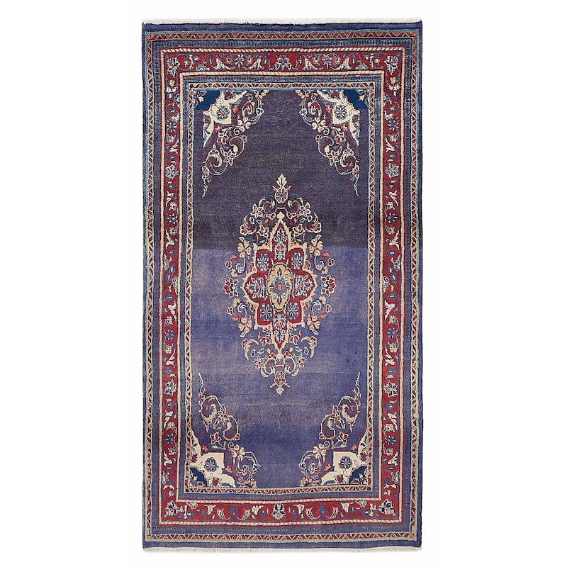 ECARPETGALLERY Hand-knotted Andelz Navy Wool Rug - 4'2 x 8'0