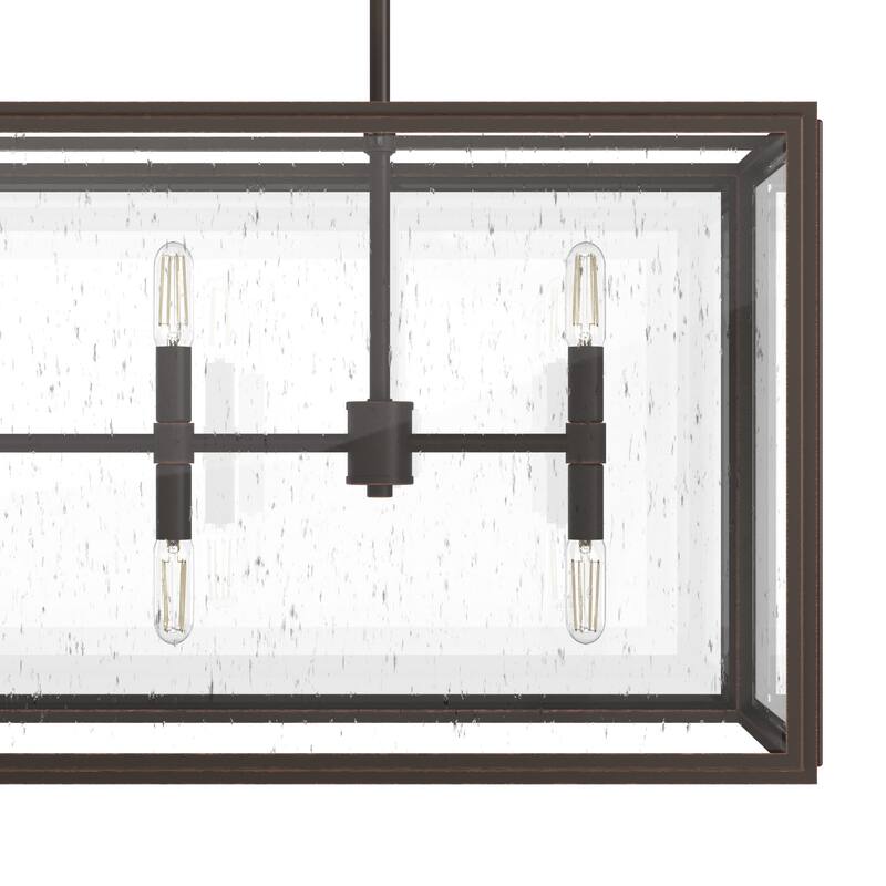 Hunter Felippe 8-Light Linear Chandelier, Kitchen Island, Dining Room, Cage, Contemporary