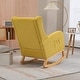 preview thumbnail 31 of 59, High back Upholstered Accent Rocking Chair Nursery Chair With Retractable Footrest