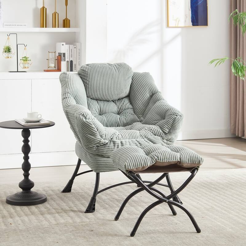 Modern Lounge Accent Chair with Armrests and a Side Pocket