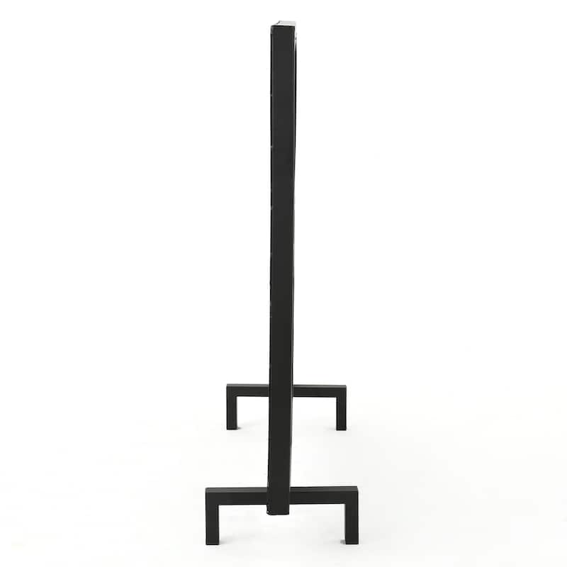 Roomfitters Single Panel Iron Fireplace Screen, Geometric Overlapping Circles Mesh Metal Spark Guard for Hearth Safety, Black