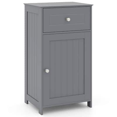Costway White Floor Storage Cabinet Bathroom Organizer Cupboard Drawer