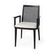 preview thumbnail 13 of 21, Clara Cream Fabric Seat with Cane Back and Light Brown Solid Wood Frame Dining Chair Black