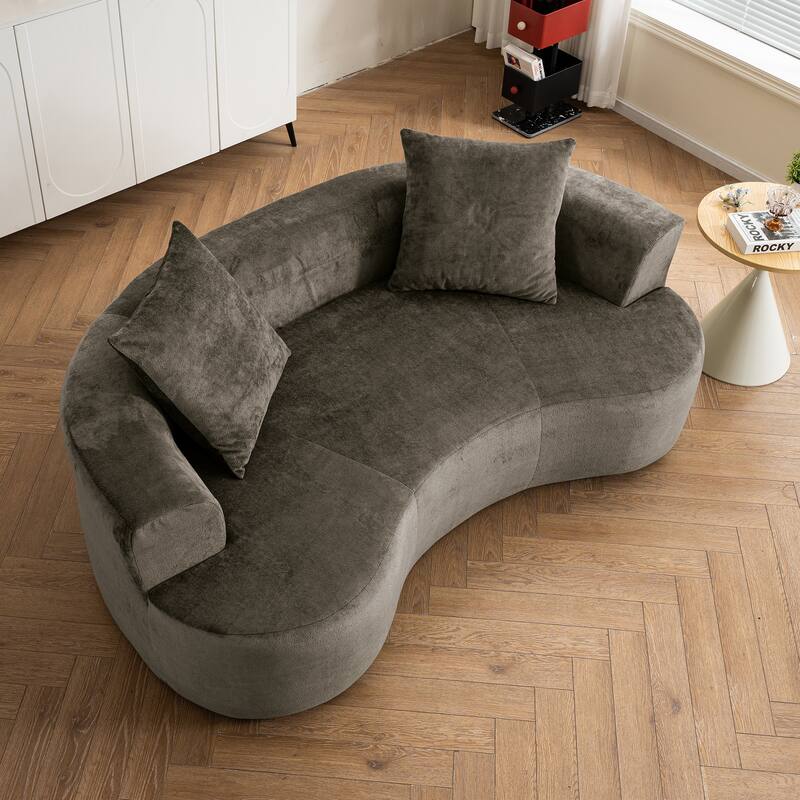 Modern Sleeper Gray Chenille Sofa with Deep Seat, No Assembly Required